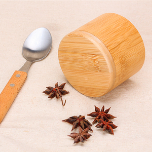 Natural Bamboo Containers Organizer Jars Seasoning Jar Salt <span class=keywords><strong>Can</strong></span> Home Spice Bottle With Lid - Product Image 2