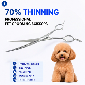 <span class=keywords><strong>Tijeras</strong></span> Mágicas para Peluquería Canina DAMING de 7 Pulgadas, <span class=keywords><strong>Tijeras</strong></span> Profesionales Multiusos para Perros y Gatos, Acero Inoxidable Natural - Product Image 2