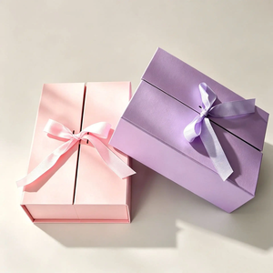 Boîtes cadeaux rigides de luxe rectangulaires en carton ivoire avec nœud en ruban, emballage élégant pour cadeaux et artisanat, haut de gamme, personnalisable - Product Image 2