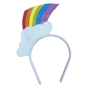 ที่คาดผมงานปาร์ตี้คริสต์มาสขายดี ที่คาดผมพลาสติกผ้ารูปทรงเมฆสายรุ้งการ์ตูนสุดสร้างสรรค์ เครื่องประดับผม ไซส์เดียว - Product Image 1