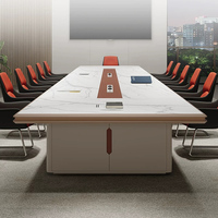 Table de conférence multifonctionnelle moderne minimaliste en MDF, extensible, écologique, motif marbre carré, bureau