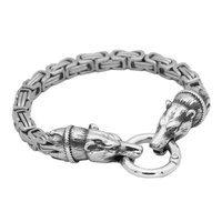 Bracelet en acier inoxydable vintage imperméable Viking Ours polaire pour hommes. Bracelet classique non allergique, bijoux