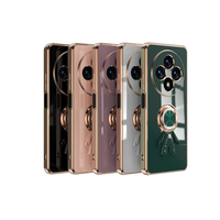Funda Protectora de Lujo para Teléfono, con Recubrimiento Electrolítico, TPU Suave, Antigolpes, con Anillo de Soporte de Plástico para Fedmi 14C