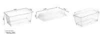 Gobelet à dessert rectangulaire trapézoïdal transparent en PS de qualité alimentaire 150 ml 5 oz, portion individuelle, mousse, tiramisu, pudding, buffet, traiteur