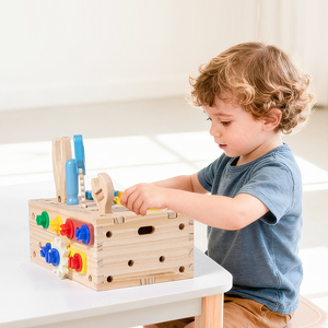 Nouvelle valise d'outils de réparation en bois pour enfants, avec vis et écrous à assembler et démonter, développe la dextérité manuelle, jouet éducatif - Product Image 3
