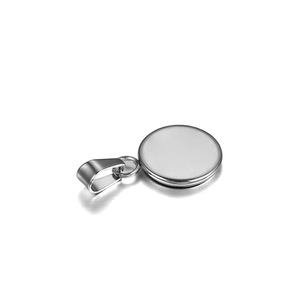 Plateau rond en acier inoxydable avec boucle unique pour la fabrication de colliers, base de composant de bijoux DIY de 6 à 30 mm - Product Image 5