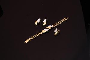 Новый 4 шт., женские, модные, роскошные, Саудовской Аравии, 18K, позолота, Дубайский с украшением в виде кристаллов Свадебные подарок в африканском стиле; Свадебный комплект ювелирных изделий - Product Image 6