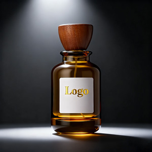Étiquettes métalliques personnalisées, flacons <span class=keywords><strong>de</strong></span> parfum en verre <span class=keywords><strong>de</strong></span> luxe à pompe fine, capacités 30ml, 50ml, 100ml, avec bouchon en bois et emballage en boîte. - Product Image 6