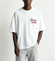 Camiseta de Hombre Personalizada de Moda Urbana con Bordado de Letras Simple, Manga Corta, Casual, Hombros Caídos