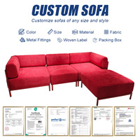 Juego de Sofás Modulares Comprimidos al Vacío, Modernos, de Tela Rosa para Sala de Estar, de Alta Calidad, Venta al Por Mayor
