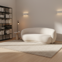 Canapé d'Angle Moderne Chesterfield en Tissu Deux Places Inclinable avec Pieds en Bois Durable et Confortable pour Salon