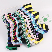 Drôle Cosplay Halloween Cuisse Sur Coloré Halloween Nouveauté Cozy Crew Cadeau Plaine Noël Rayé Chaussettes De Noël Bas
