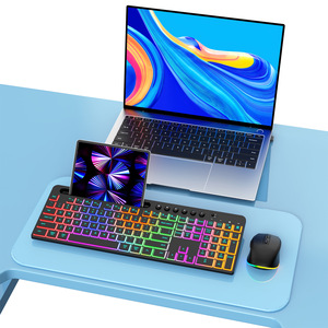 <span class=keywords><strong>Clavier</strong></span> et <span class=keywords><strong>souris</strong></span> sans fil 2,4 G rechargeables, rétroéclairés RGB, silencieux, ergonomiques, ultra-minces, combo 108 touches, <span class=keywords><strong>clavier</strong></span> pleine taille, 1600 DPI - Product Image 5