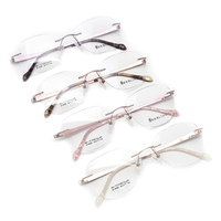 Monture de lunettes en titane pur sans monture chaude pour hommes et femmes beauté ultra léger mince lunettes de lunettes optiques