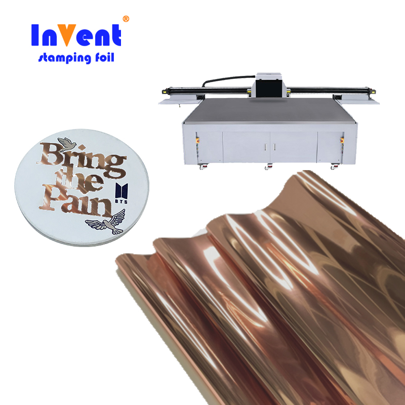 High Quality Rose Gold UV Digital Laser Printed PET Material Crystal Label Foil for Hot Stamping Generic Type Premium Product