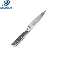 Couteau utilitaire professionnel multifonctionnel en acier inoxydable de 5 pouces avec logo personnalisé, manche creux antidérapant pour la cuisine à domicile