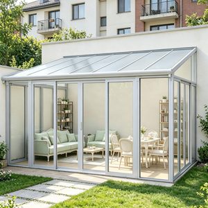 Veranda Moderna Personalizzata in Alluminio e Vetro, Estensione per Terrazza a Quattro Stagioni per Villa e Giardino - Product Image 3