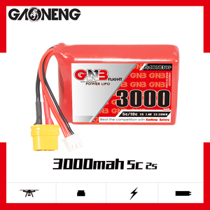 GNB GAONENG 2S 3000MAH 7.4V 5C 10C XT60 Connector RC LiPo Battery untuk Radiomaster TX12 Transmitter - Product Image 2