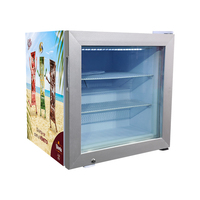 Congélateur vertical miniature Meisda SD55 pour crème glacée, refroidissement par compresseur, porte coulissante électrique, double tension, dégivrage manuel