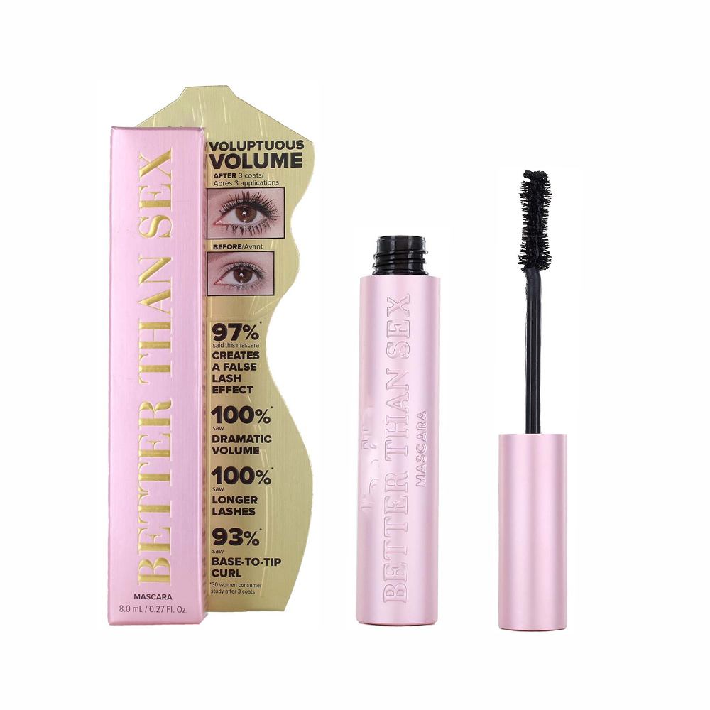 Better Than Sex Waterproof Mascara with Hourglass-Shaped brush Pink Tube Eyelash Cream Mascara 8ml