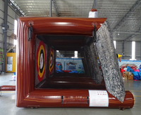 Jeu de lancer de hache gonflable à double piste, jeu sportif interactif de type carnaval, jeu de lancer sur cible gonflable pour location d'événements et de fêtes