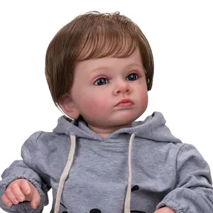 NPK 60CM Huge Reborn Toddler Boy Doll Tutti Lifelike 3D Painted Skin with Visible Veins Rooted Hair Collecitle Christmas Gifts