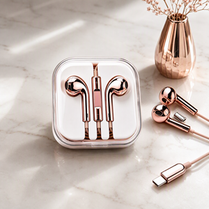 Chrome <b>Silver</b> <b>Wired</b> Earbuds Type C Headphones <b>Wired</b> Earbuds Chrome Earphones Metal Chrome Earphones <b>Silver</b> Headphones Earphone - Product Image 5