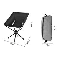 STARRYHEART OEM ultra-léger en aluminium Oxford 360 rotation pêche Camping pliable lune chaise