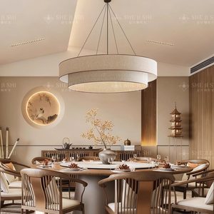 Modern Chinese Style Round Chandelier E27 Six-Head Energy Saving Lamp Living Room And <b>Dining</b> Room <b>Lighting</b> Fixture - Product Image 2