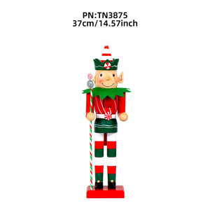 38cm handmade rắn gỗ giáng sinh <span class=keywords><strong>ELF</strong></span> <span class=keywords><strong>nutcracker</strong></span> với kẹo Sticker - Product Image 2