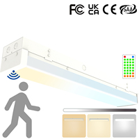 Lampu Linear LED 5FT 44W CCT Dapat Diubah Warna, Sensor Gerak Microwave, Dapat Disambung, Komersial, Lampu Toko Supermarket, Gudang, ETL