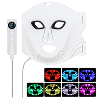 Masque facial LED électrique en silicone 7 couleurs avec contrôleur, rechargeable USB-C, pour soin de la peau et massage, nouvelle tendance