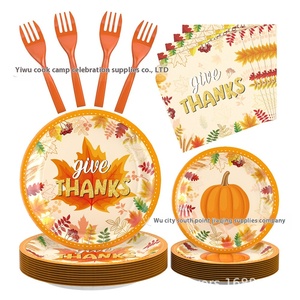 Decoraciones para Fiestas de Otoño, Juego de Vajilla con Tema de Hojas de Arce, Servilletas, Vasos de Papel para Cena, Decoraciones para Mesa de Fiesta - Product Image 6
