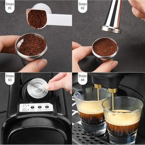 Commandez directement des capsules de <span class=keywords><strong>café</strong></span> <span class=keywords><strong>LOR</strong></span> réutilisables en acier inoxydable, logo gravé au laser, grande taille, compatibles avec les machines - - Product Image 5