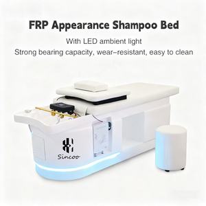 High End Barbershop Thai Style Electric Shampoo <b>Bed</b> with <b>LED</b> with Water Circulation Storage with Head Therapy SPA Shampoo <b>Bed</b> - Product Image 4