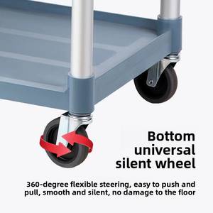 Ergonomik Ticari Mutfak Servis Arabası, Tabaklar, Kaseler ve Tepsiler için Büyük Kapasiteli - Product Image 6