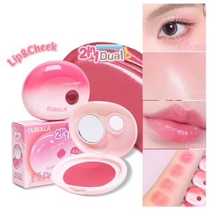 Balsamo 2 in 1 per labbra e guance, multiuso, con specchio e spugnetta, portatile, per trucco viso e labbra. - Product Image 1