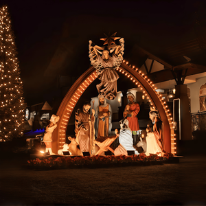 Crèche <span class=keywords><strong>de</strong></span> Noël, statue <span class=keywords><strong>de</strong></span> la Sainte Famille, sculpture catholique <span class=keywords><strong>de</strong></span> la Sainte Famille pour l'église, la maison, la décoration extérieure - Product Image 5