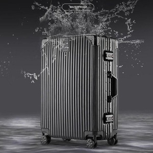Valise à roulettes unisexe, style rétro, petite valise de voyage, grande capacité, en néoprène, roulettes silencieuses avec verrouillage - Product Image 4