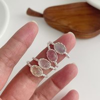 Bague en cristal naturel en argent sterling S925 de luxe léger Fashion Simple Oval Moonlight Stone Women Ring Jewelry