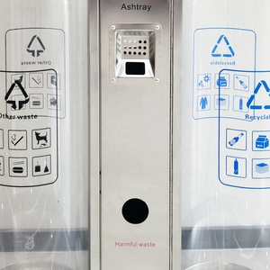 30 Gallon Indoor 2 Compartiment Acryl Prullenbak Transparante Recycling <span class=keywords><strong>Bin</strong></span> Met Asbak/Batterij Voor Luchthaven Vuilnisbak - Product Image 6