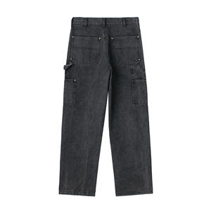 Jeans baggy brodés sur mesure, <span class=keywords><strong>pantalon</strong></span> de <span class=keywords><strong>skate</strong></span> pour grands garçons, style Stone Street 2026, en coton délavé bleu foncé, décontracté et léger pour hommes - Product Image 1