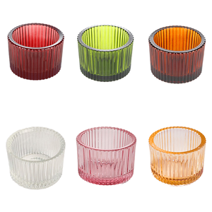 Support de <span class=keywords><strong>bougie</strong></span> cylindrique à motif vertical, style nordique romantique, pour bougies chauffe-plat, idéal pour la décoration intérieure et les soirées aux chandelles – Vente directe usine - Product Image 4