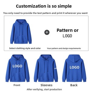 Hoodie uni respirant en coton/polyester pour automne/printemps/été, uniforme de classe sportive, rouge, manches longues, vêtements de travail - Product Image 3
