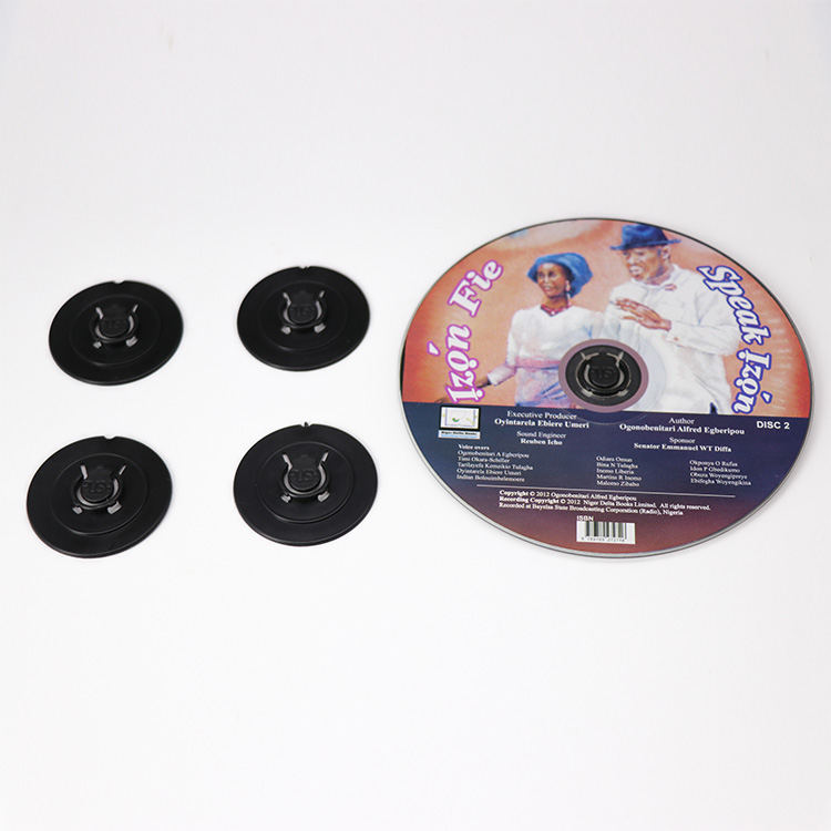 OEM черный пластиковый лоток для компакт-дисков, DVD, DIGI, кнопки, зажимы, DVD, CD концентратор, прозрачный CD-паук с нажимным логотипом 40 мм