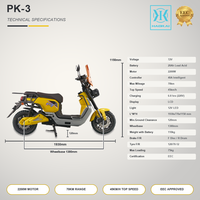 Scooter électrique 2200W, style rétro tout-terrain, pneus larges, batterie 72V, frein à disque avant, frein à tambour arrière, deux places avec porte-bagages