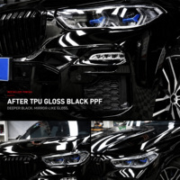 Film de protection de peinture PPF TPU noir métallisé 8,5 mil, TPU aliphatique, finition cristalline sans effet peau d'orange