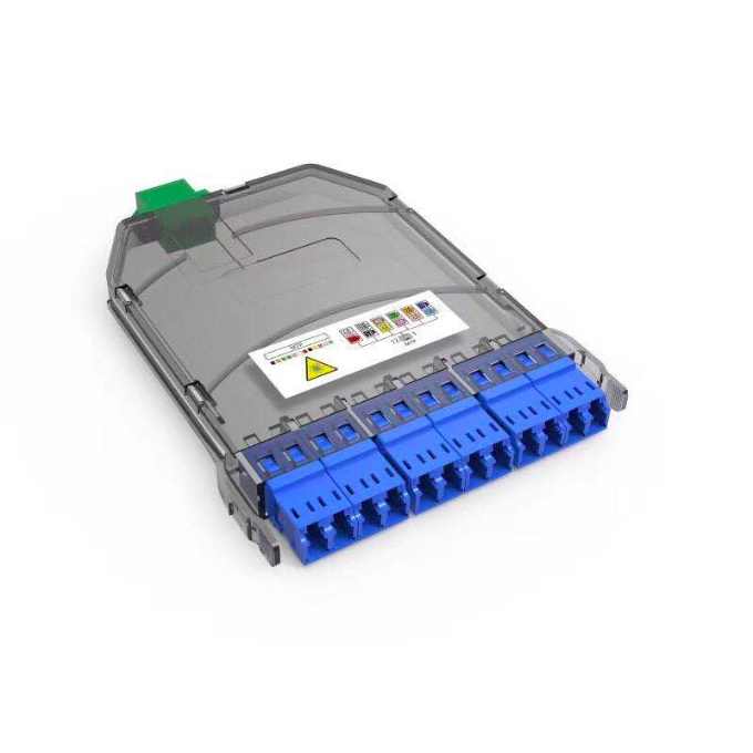 1U 144 Core MTP MPO LC 12X12 Modul Kaset Konektor Serat Kepadatan ...