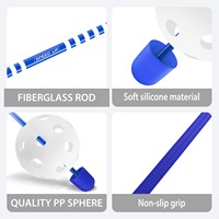 Entraîneur de swing de golf bleu avec effets sonores pour droitiers et gauchers, en silicone, Tempo Club, 48 pouces, pour entraînement en intérieur