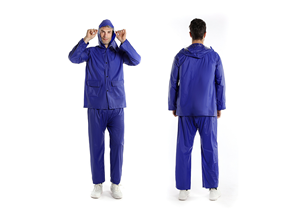 تصميم الأزياء مصنع في الأسهم <span class=keywords><strong>PVC</strong></span> راينسويت الأصفر اللون للماء معطف واقي من المطر مع قبعة - Product Image 3